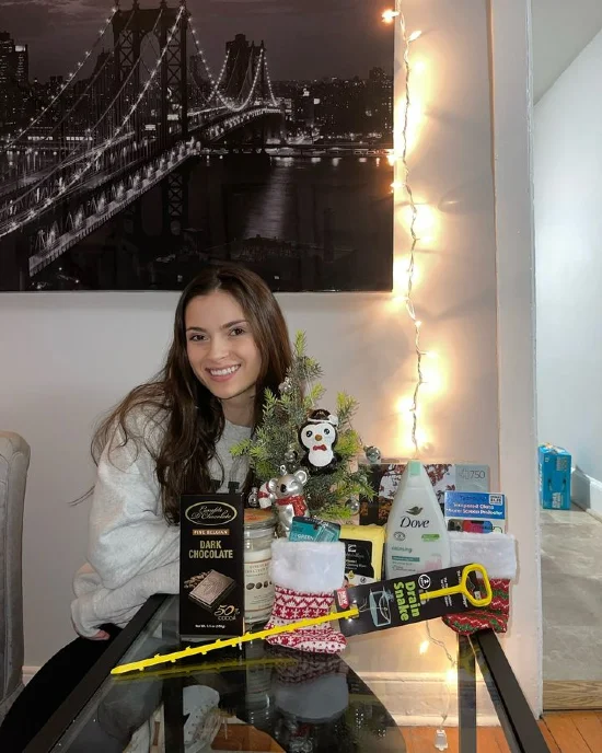 Kelly Salpeter promoting stocking fillers from Ocean State Job Lot