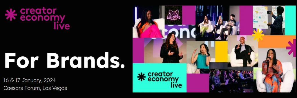Banner for the Creator Economy Live event in 2024
