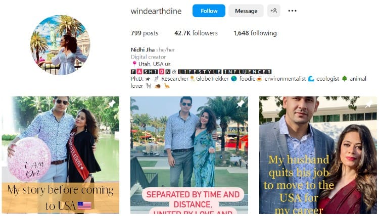 Nidhi Jha posing with her husband | Utah fashion bloggers