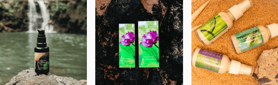 Hana Nai’a beauty product posts