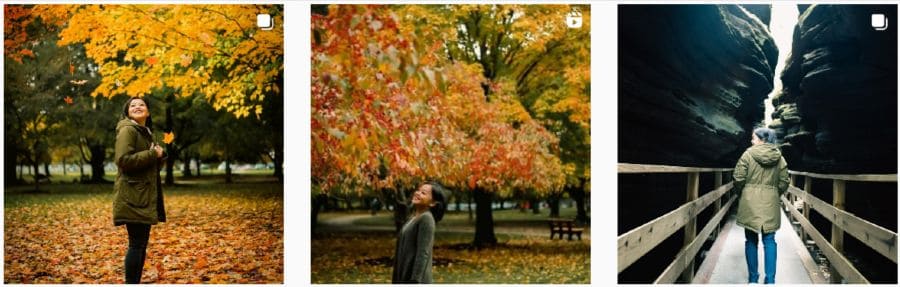 Rachel Kawate autumn adventures | IG travel posts