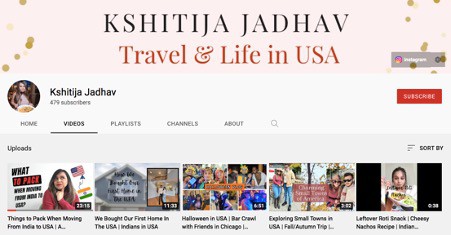 Kshitija Jadhav YouTube channel | travel video thumbnails