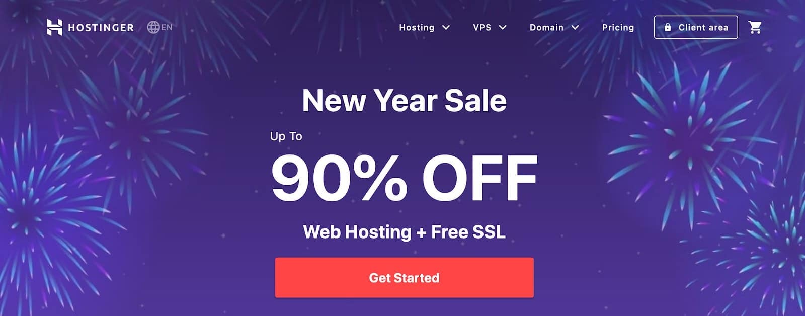 Hostinger | New Year Sale banner | Big business brands featured on Afluencer
