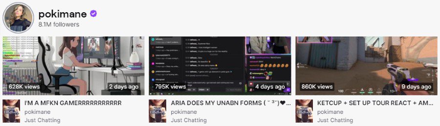 Pokimane | Twitch recent video highlights