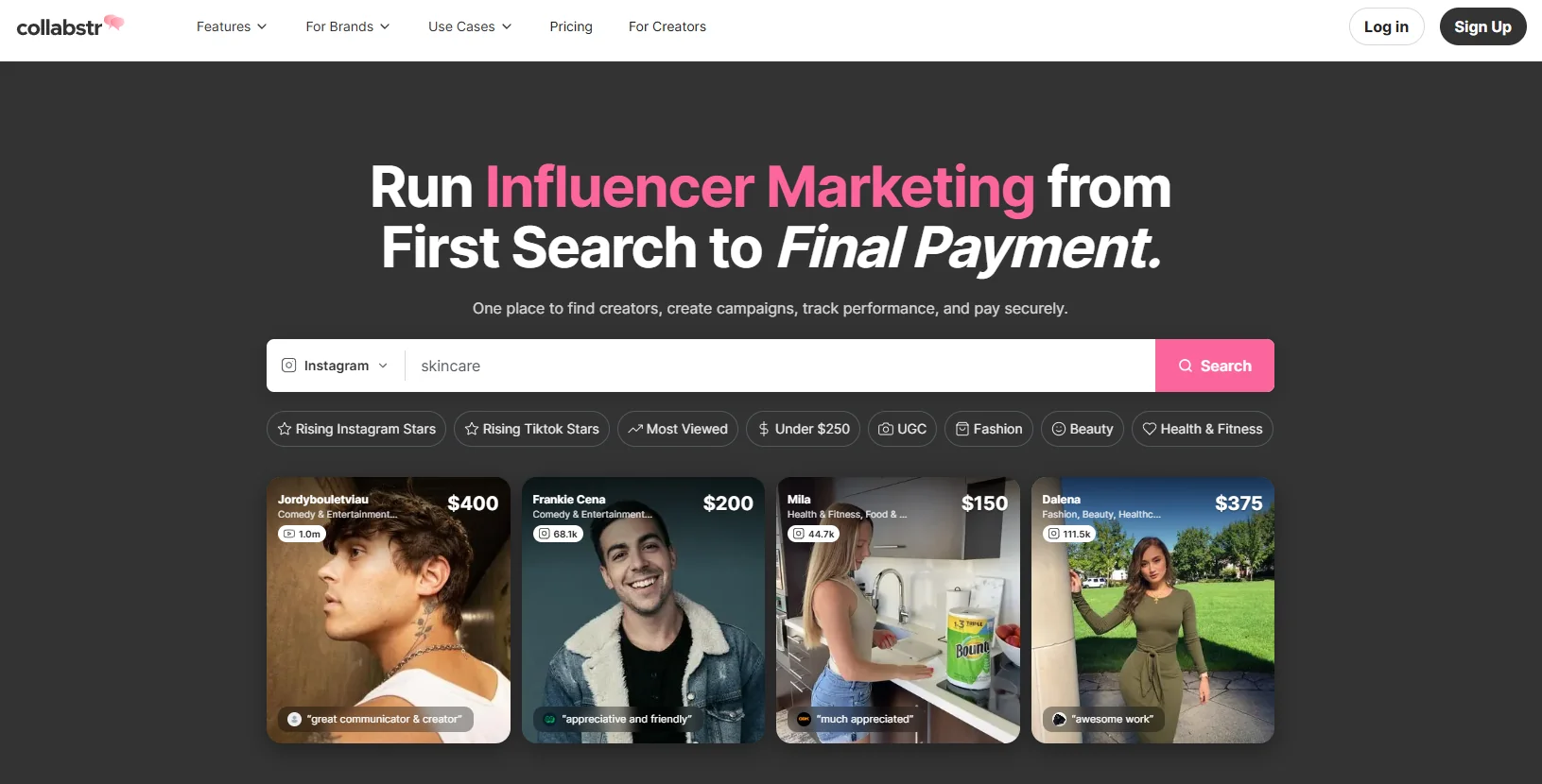 Collabstr Overview - 10 best Influencity Alternatives