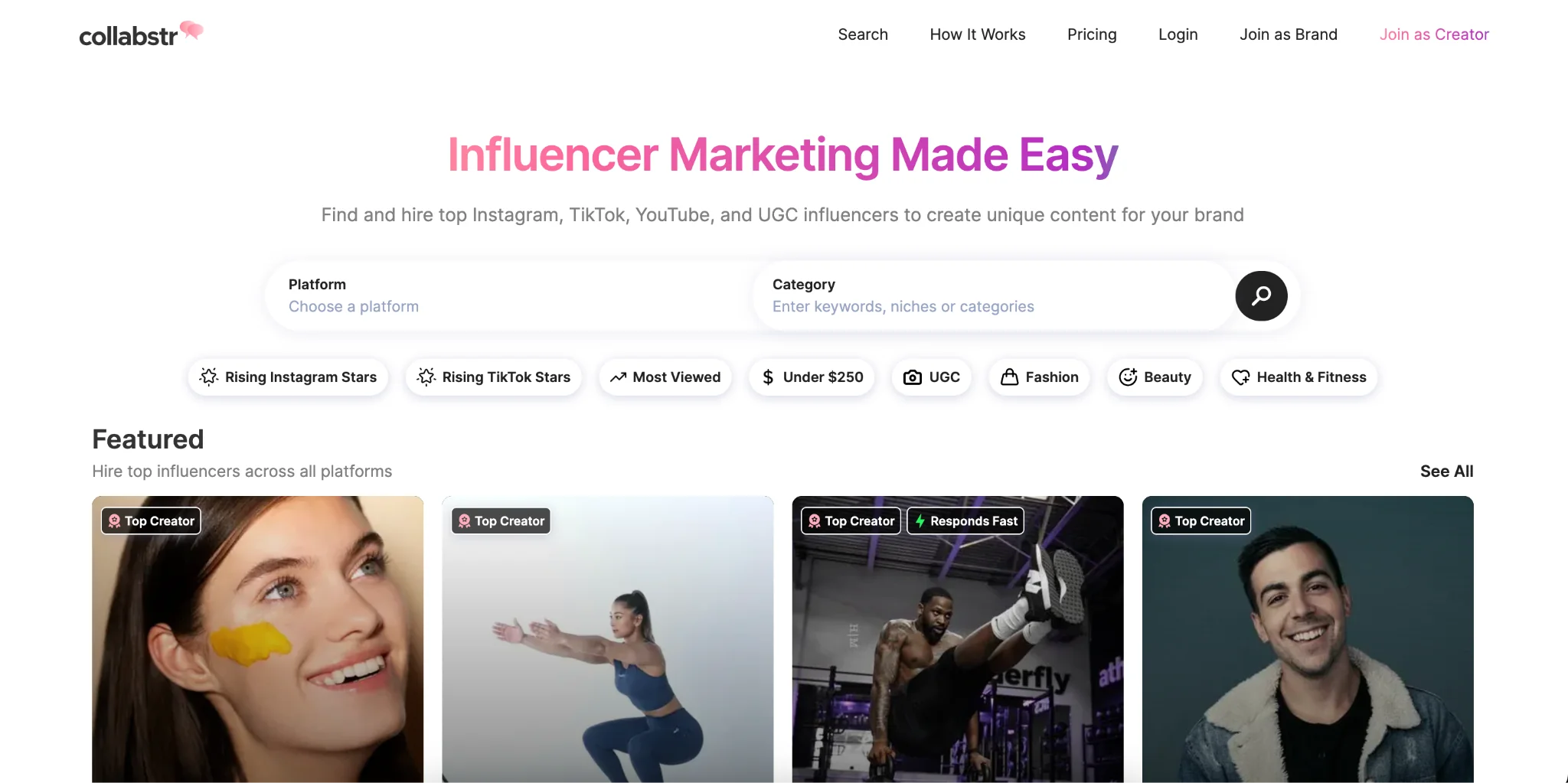 Collabstr TikTok Influencer Discovery Tool