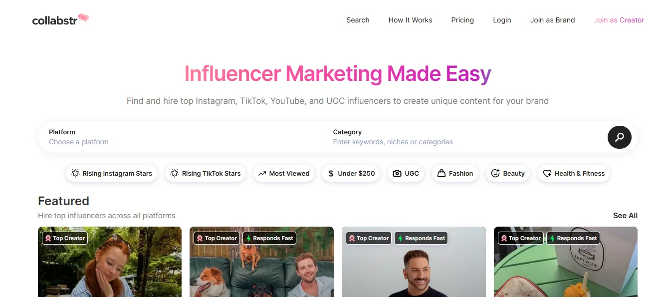 Collabstr Instagram Influencer Discovery Tool
