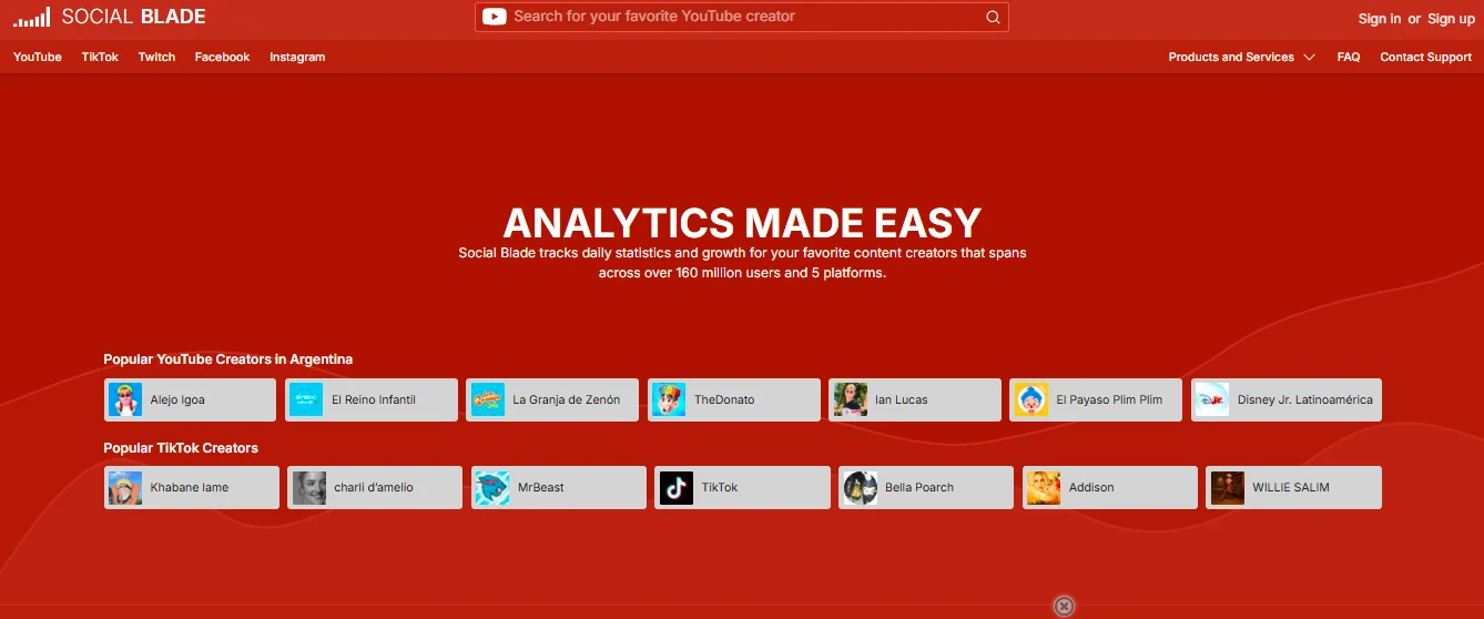 Social Blade Influencer Vetting Tool
