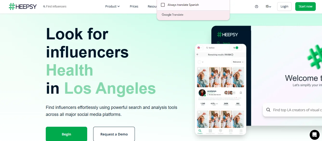 Heepsy Influencer Vetting Tool
