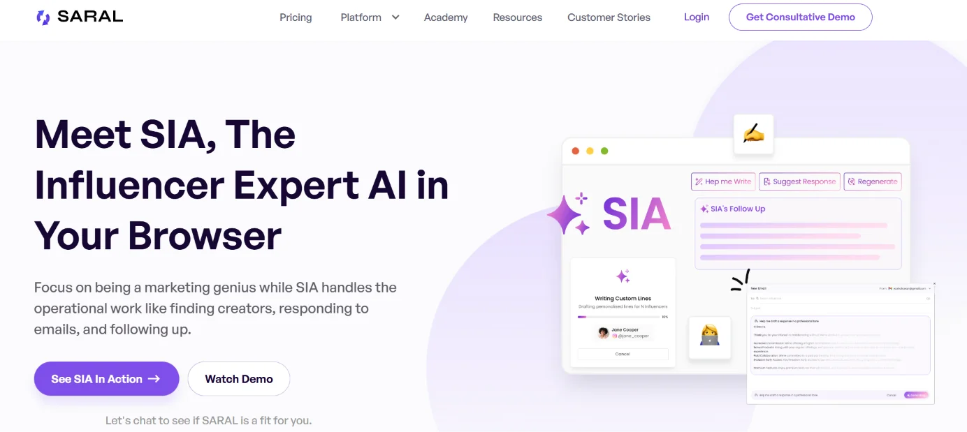 SARAL Influencer Marketing Platform