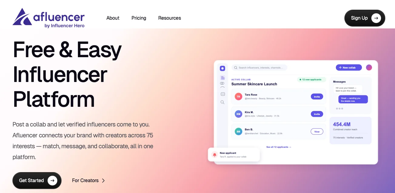 Afluencer Influencer Marketing Tool