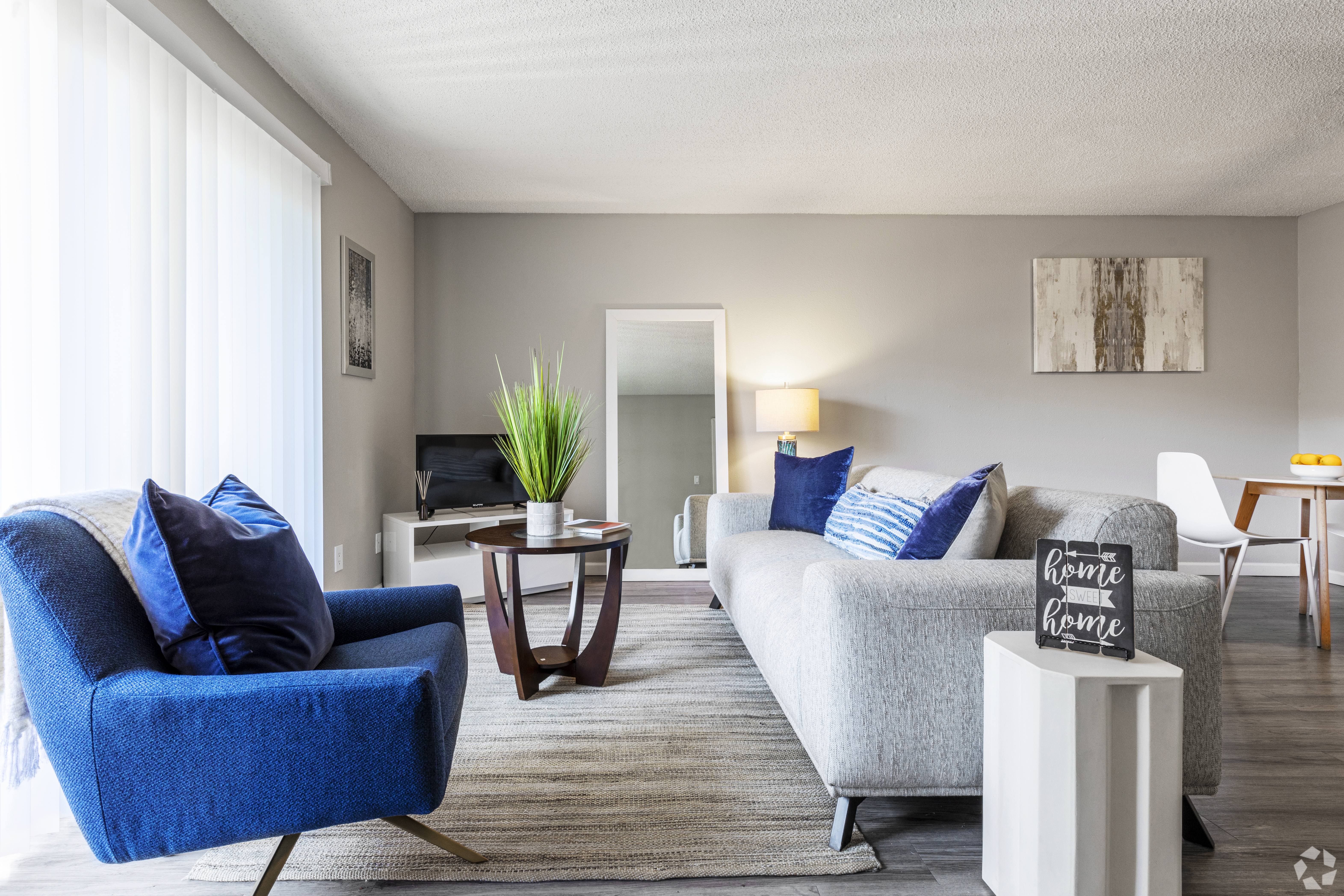 Virtually staged living room