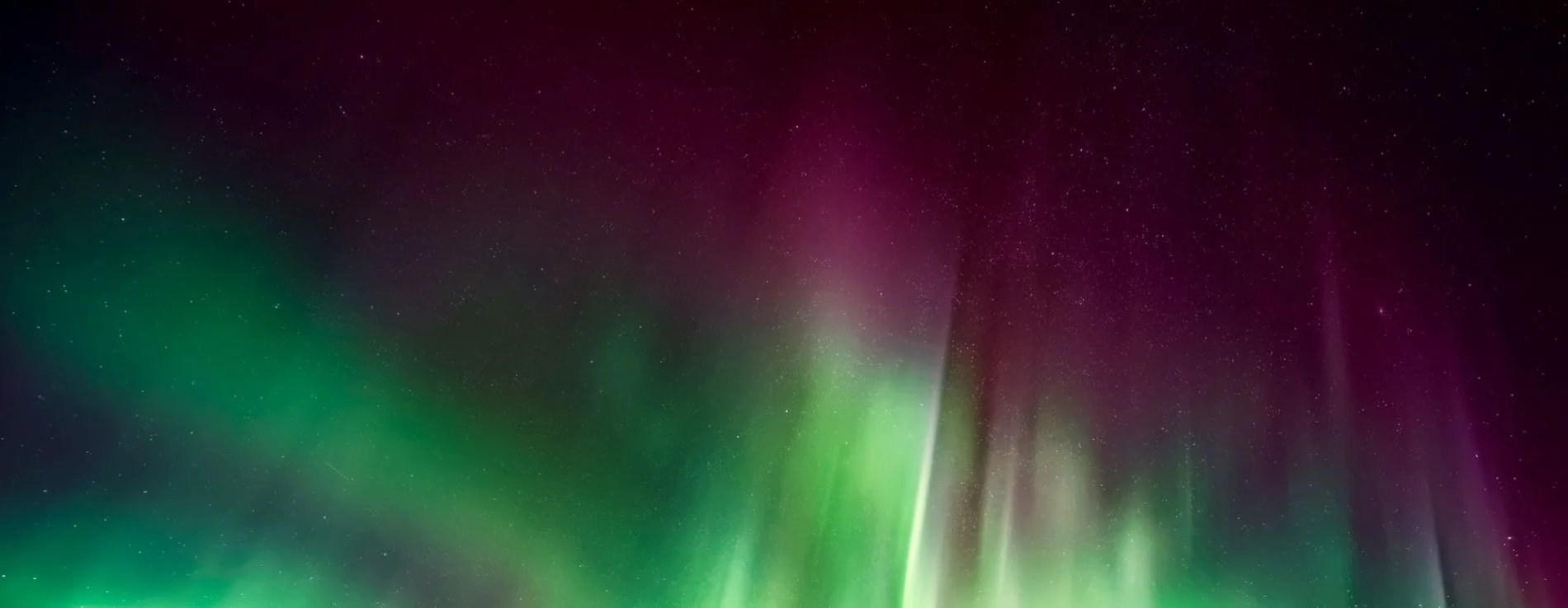 Deep Pink Northern Lights Aurora in Iceland.
