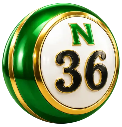 Green bingo ball numbered N-36.