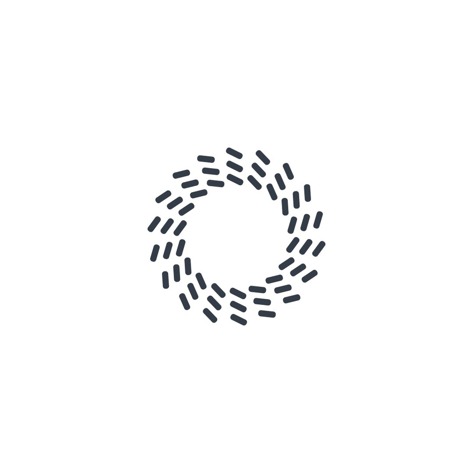 The Omula o rebuilt from short dashes swirling in a ring, one of the patterns in the dynamic identity