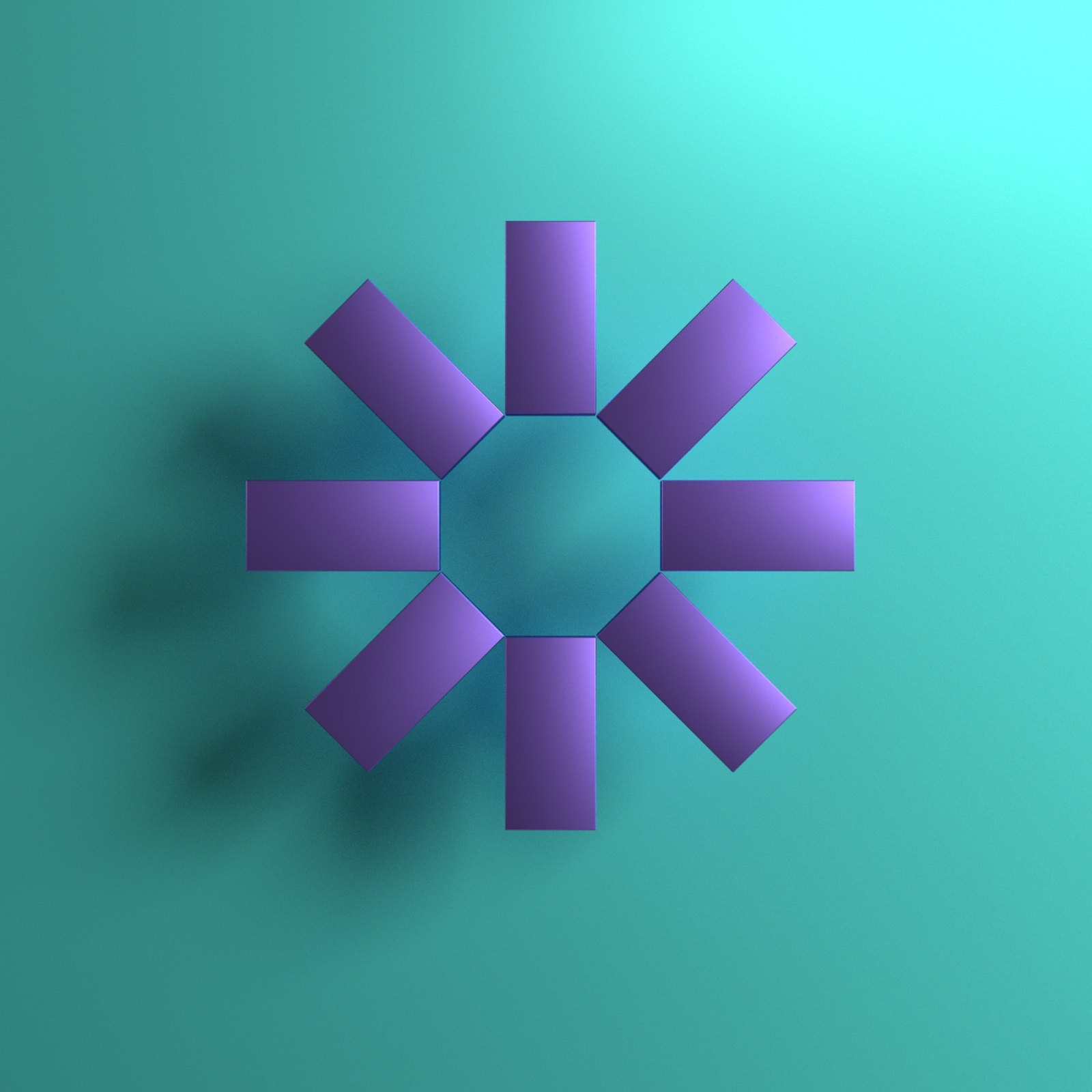 Ampliphae Data Governance icon: eight purple bars arranged in a ring like a sunburst on a turquoise background