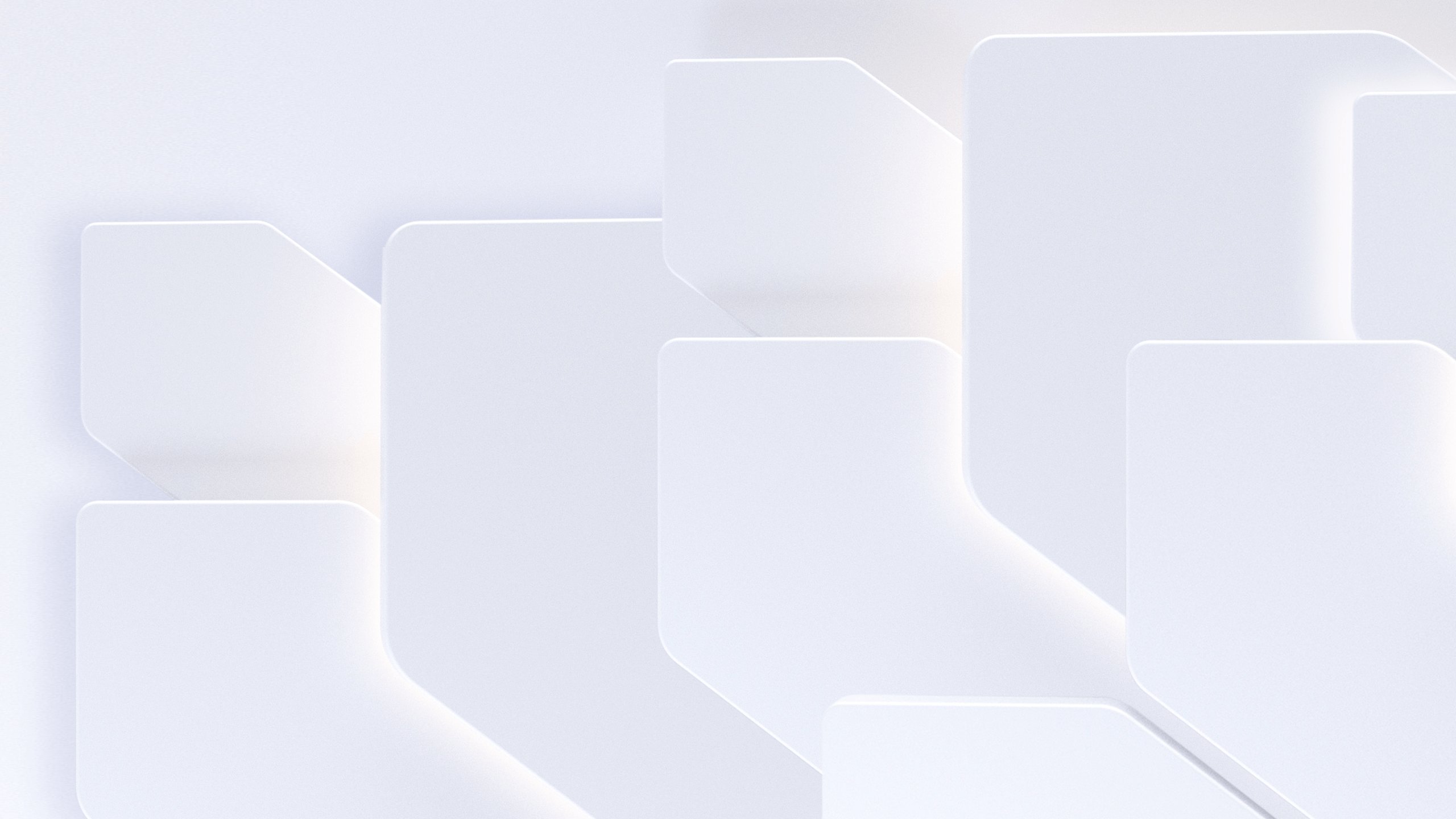 Overlapping white panels with chamfered corners arranged in a stepped pattern, the shape language of IQ Capital’s growth fund deck