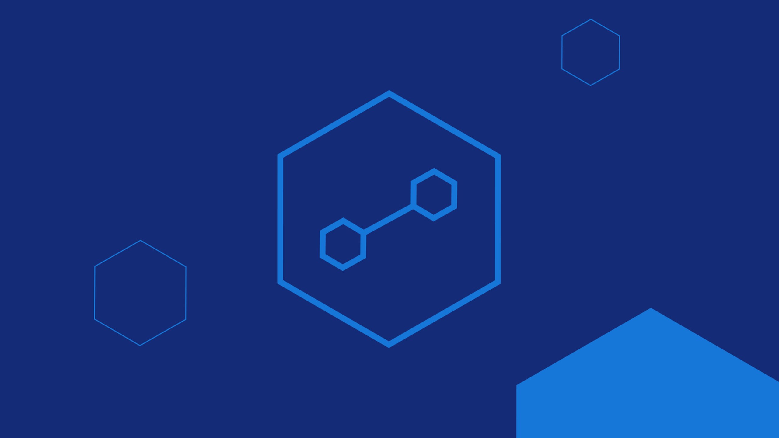 Synexus Connect website header: two linked hexagons inside a larger blue outlined hexagon on deep navy