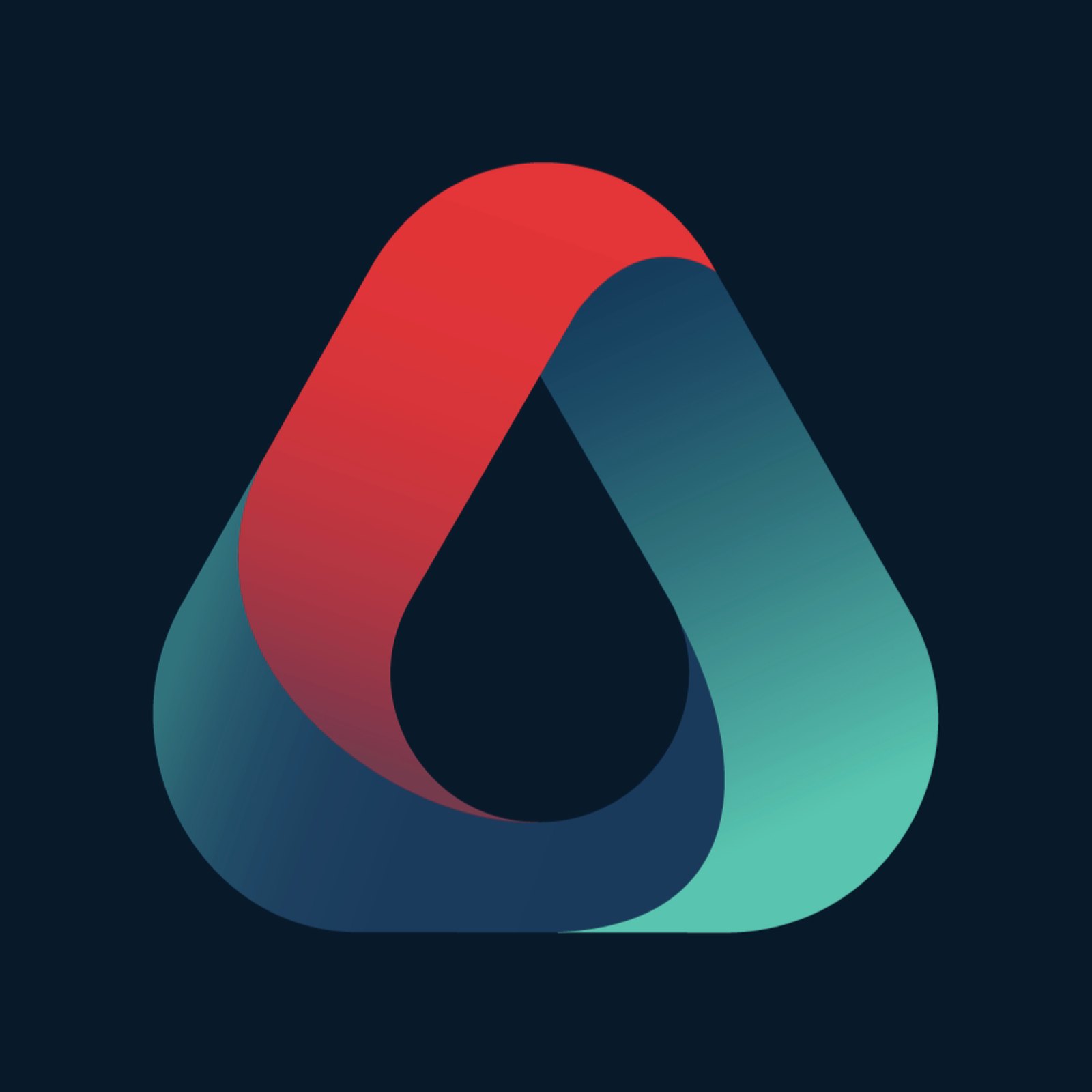The TI Automotive logo mark, a rounded triangle of red, navy and teal ribbons around a drop shape, on a dark navy background