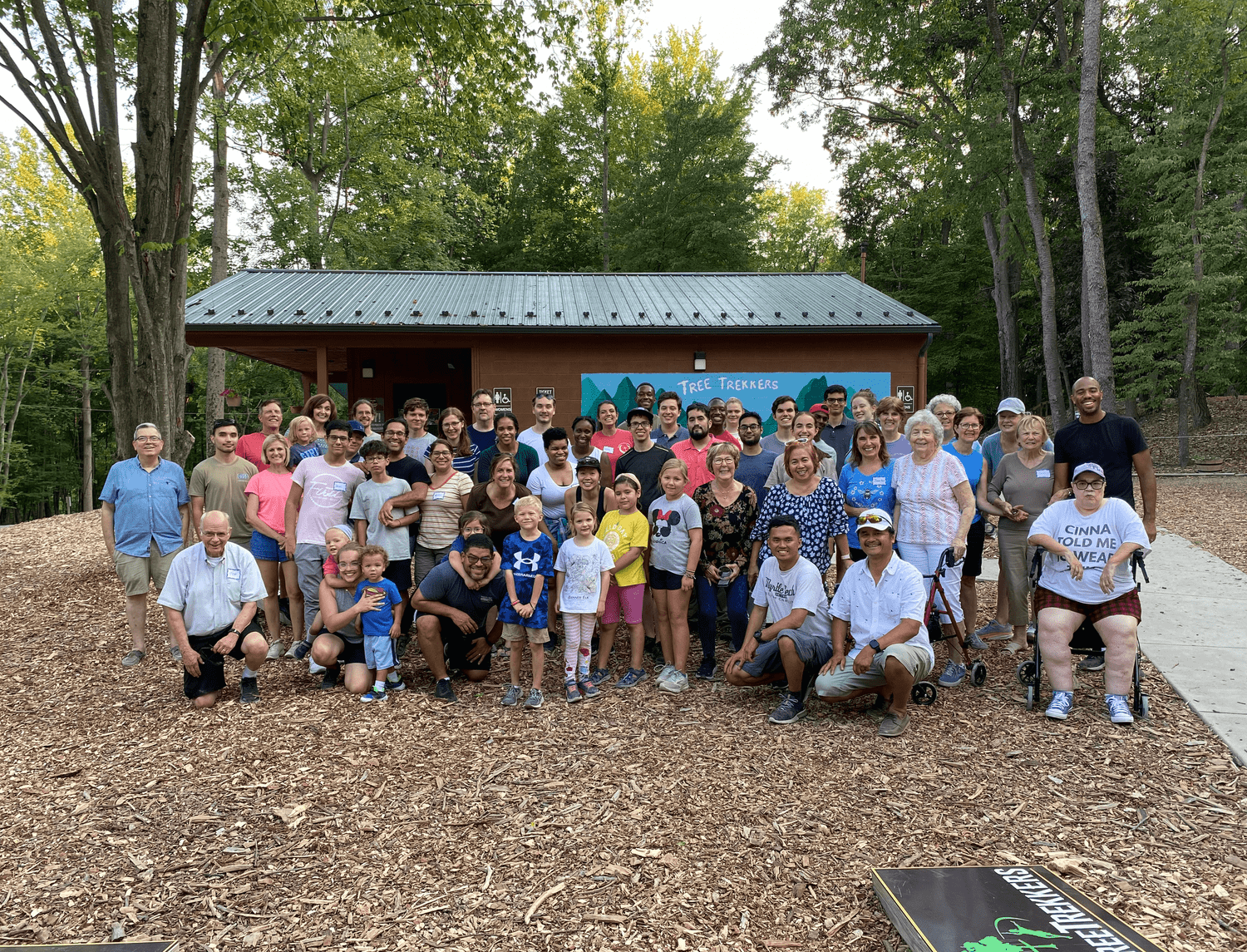 The Triumph of The Cross Community gathered together outdoors