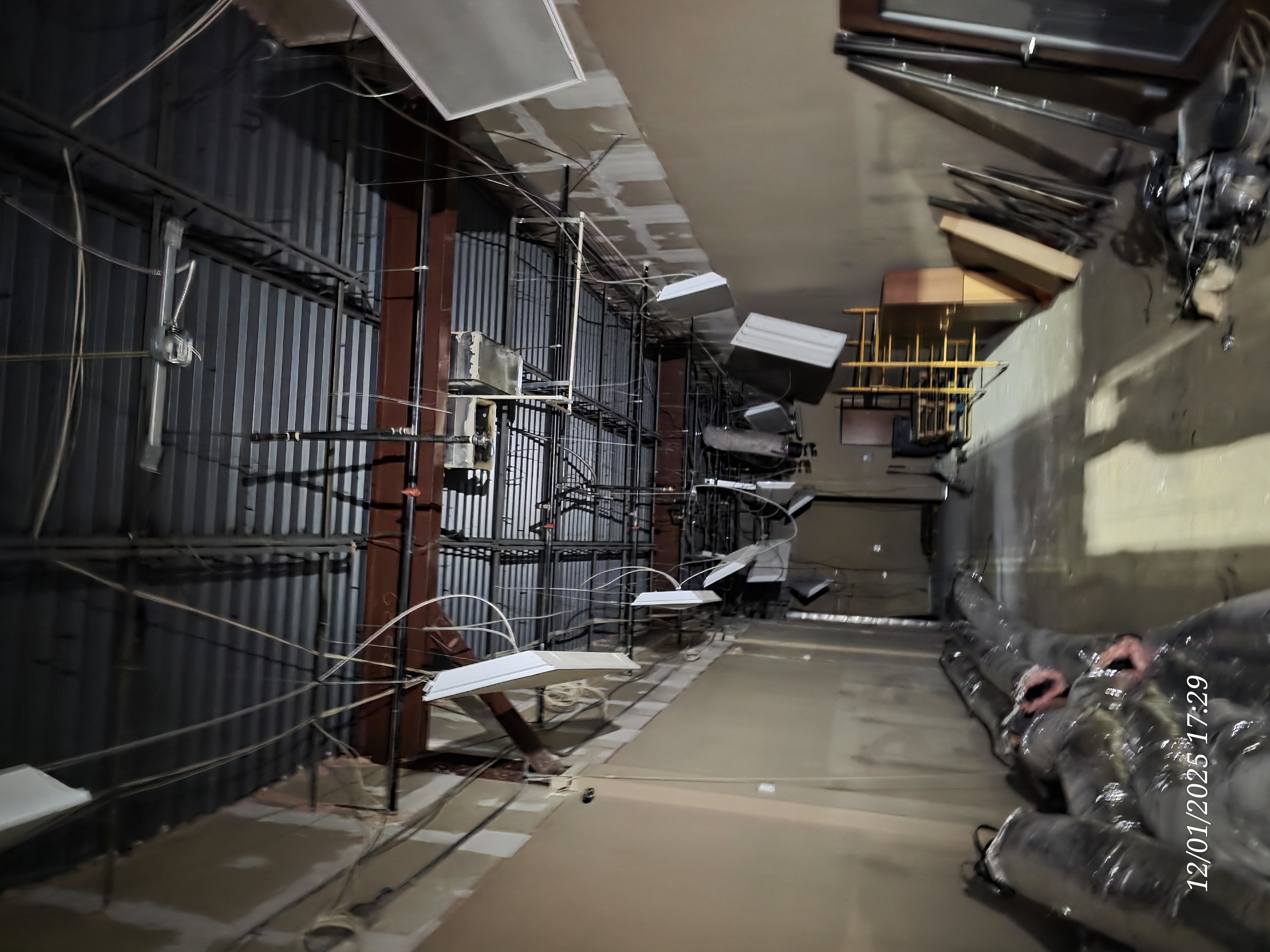 Rough-in ductwork and electrical above ceiling grid