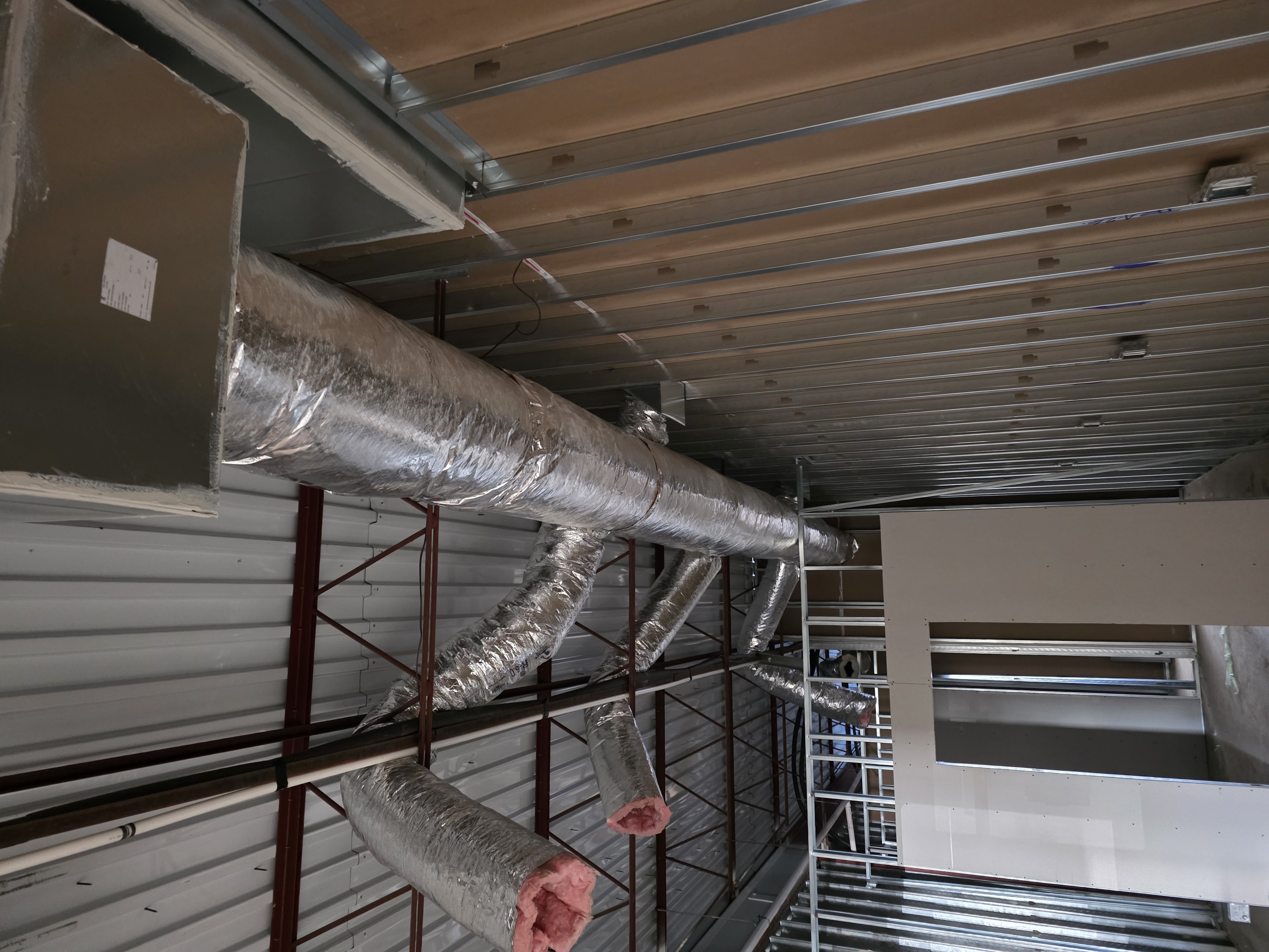 New construction ductwork installation