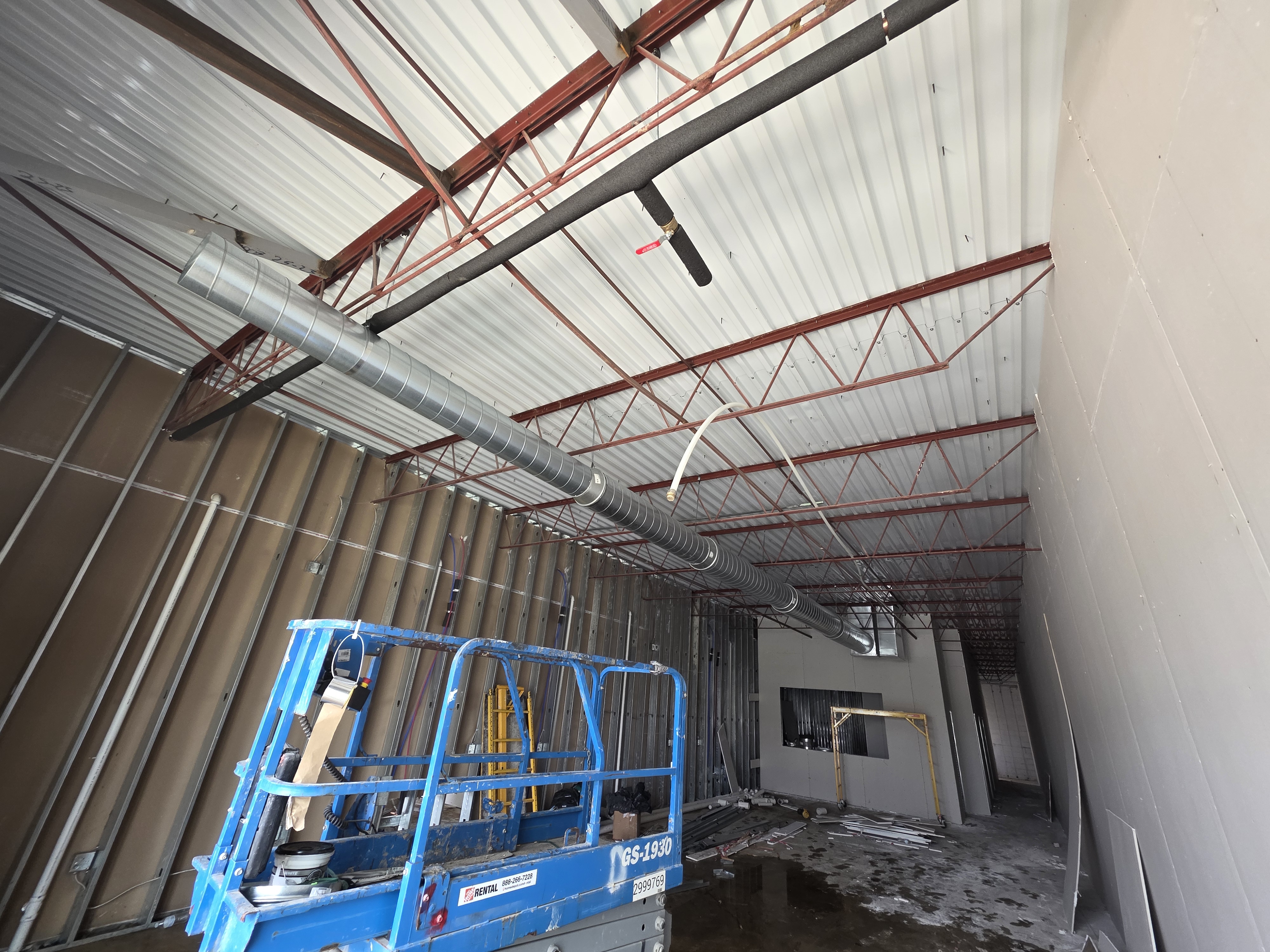 New construction ductwork installation