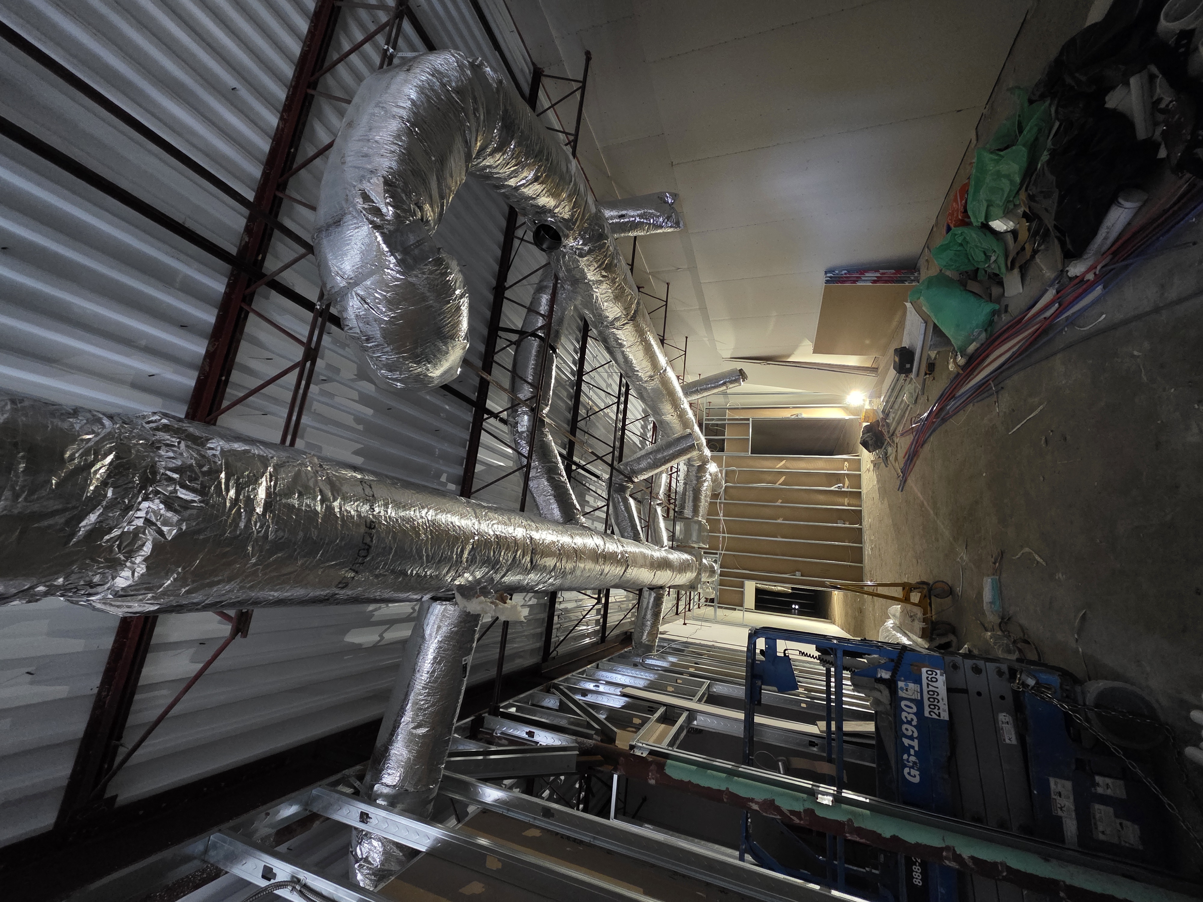 New construction ductwork installation