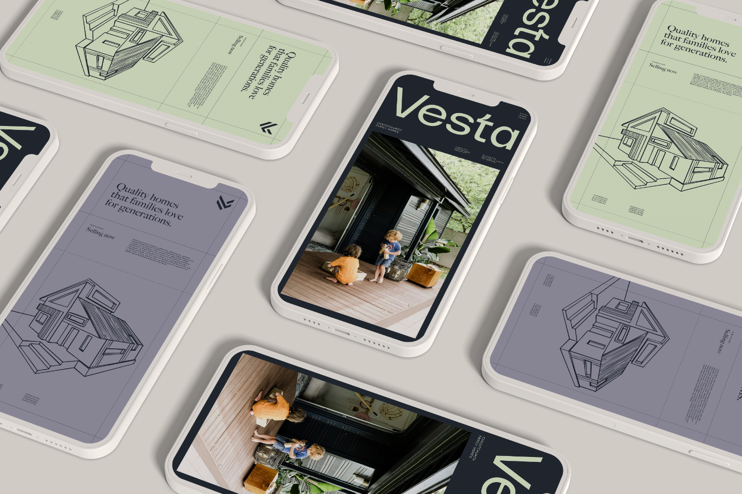 Vesta living website on mobile devices