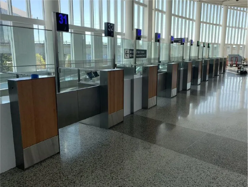 international arrivals area in seatac airport fabricated and installed by burke gibson llc