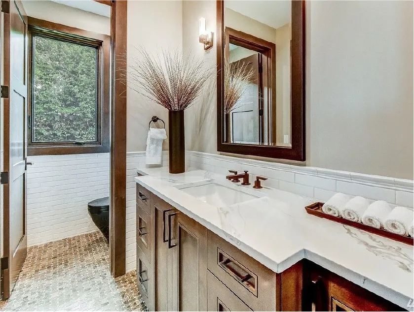 custom designed powder room by burke gibson llc