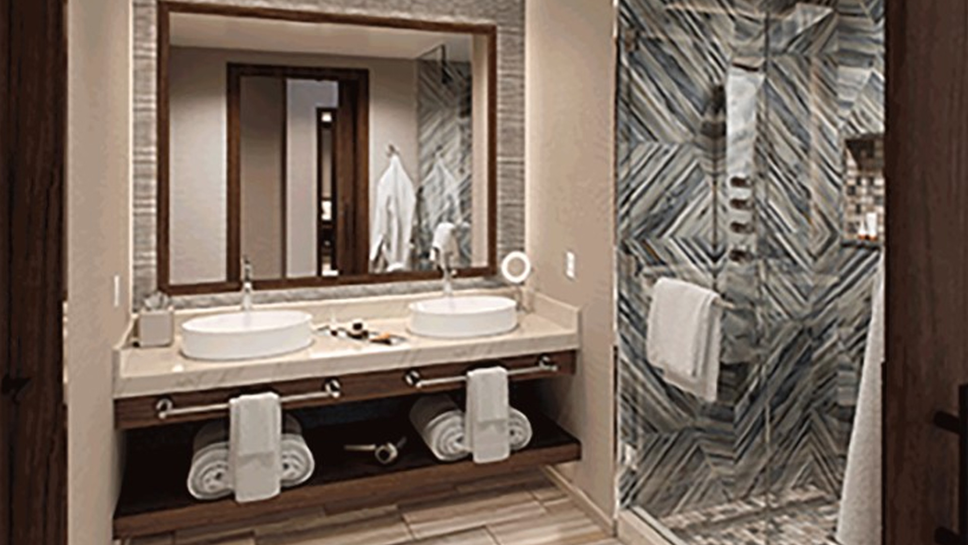 casino restroom fabricated and installed by burke gibson llc