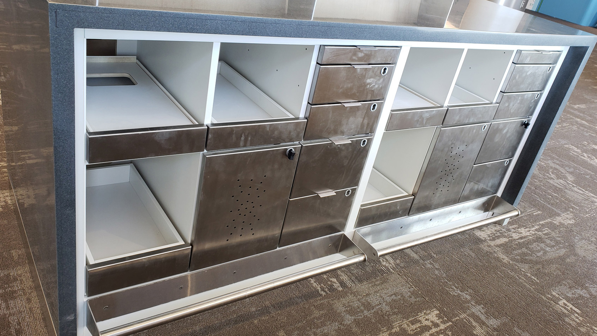 gate podiums custom designed, fabricated and installed by burke gibson llc