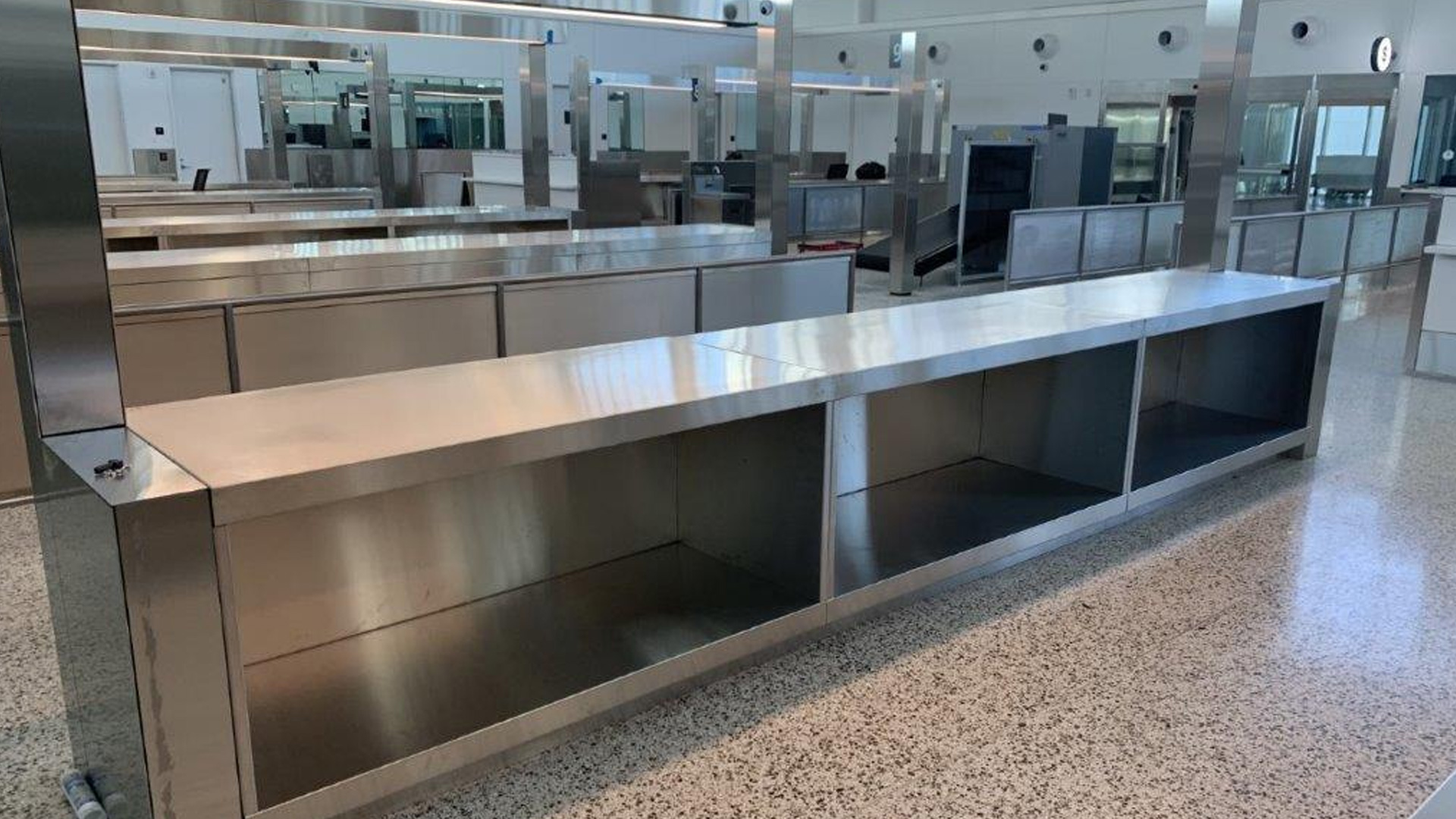 international arrivals area in seatac airport fabricated and installed by burke gibson llc