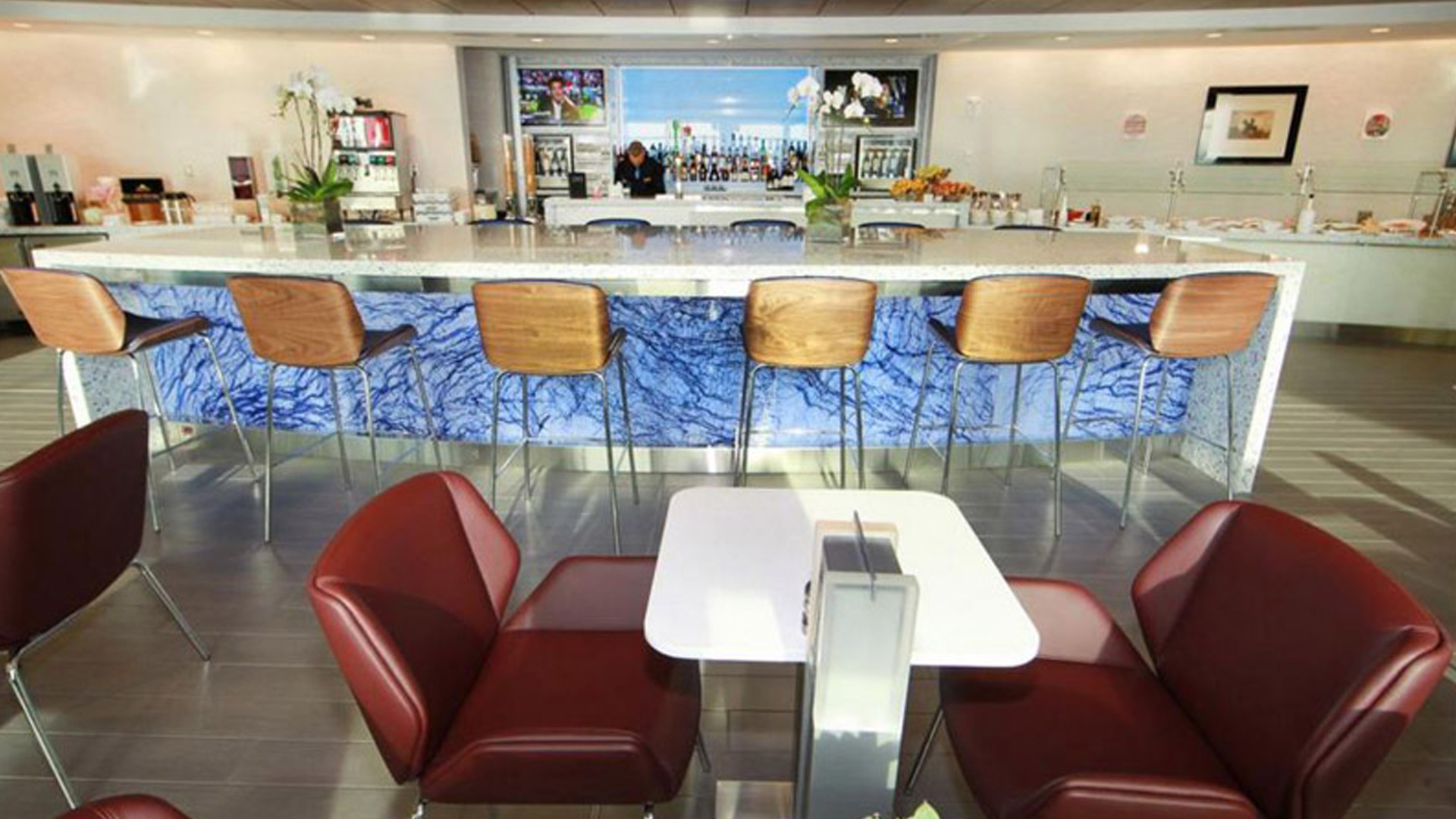 club lounge fabricated and installed by burke gibson llc