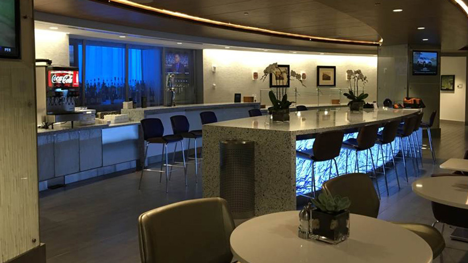 club lounge fabricated and installed by burke gibson llc