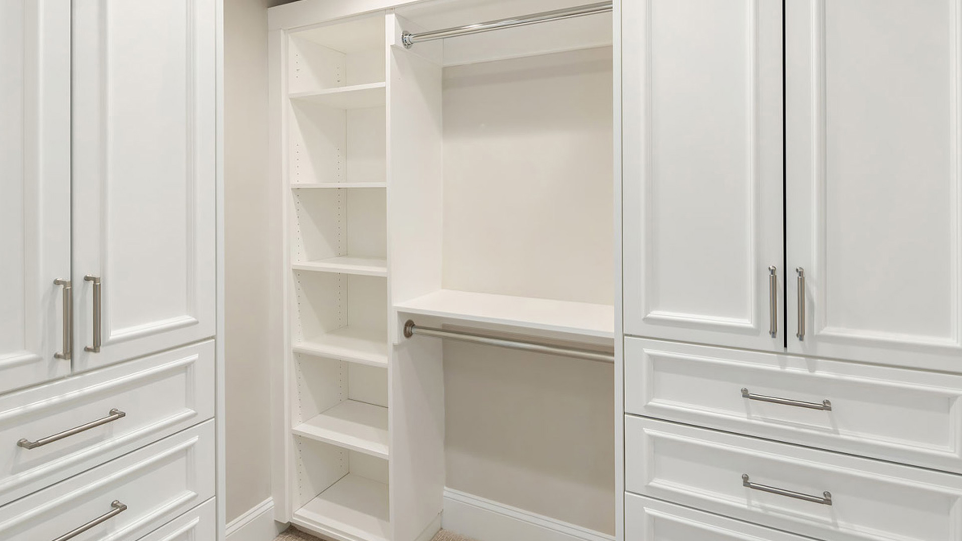 walk in closet designed, engineered, installed with high attention to detail