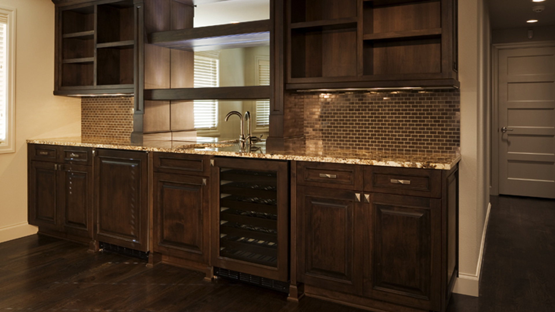 custom designed wine bar designed, engineered and fabricated by burke gibson