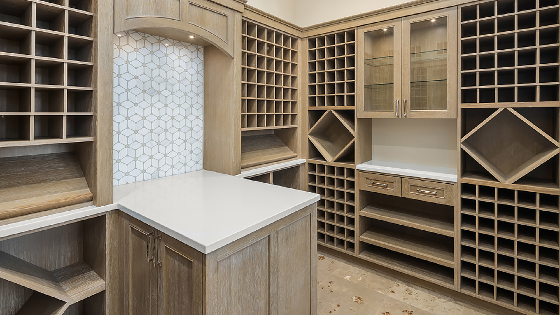 custom designed wine bar designed, engineered and fabricated by burke gibson llc