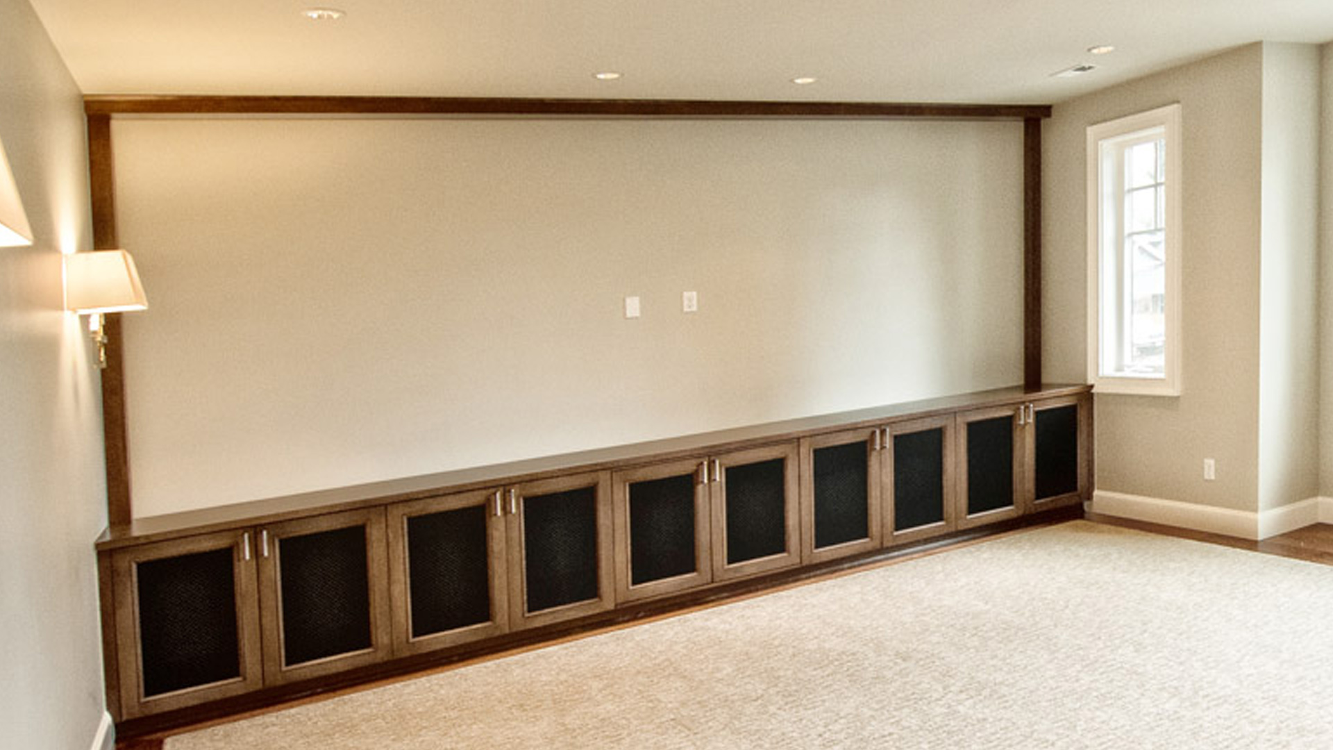 custom designed entertainment center by burke gibson llc and tv