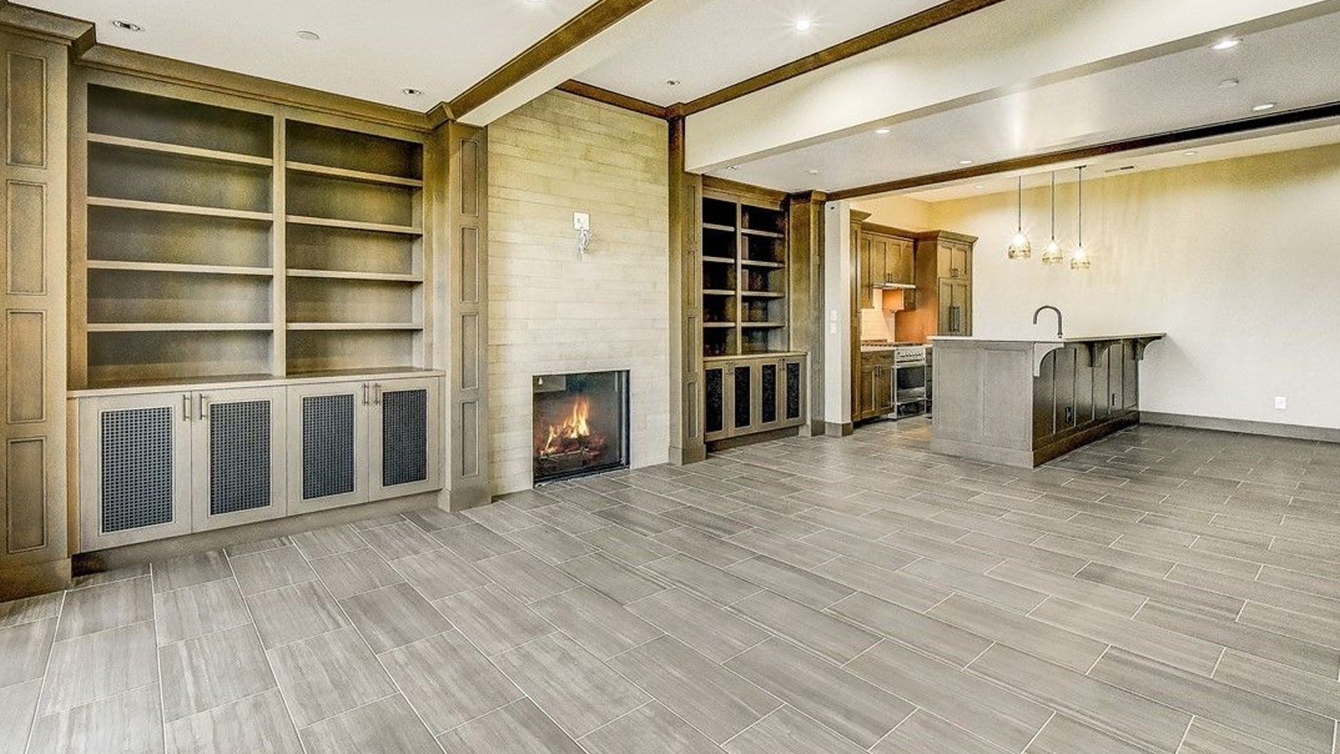 custom designed entertainment center by burke gibson llc without tv