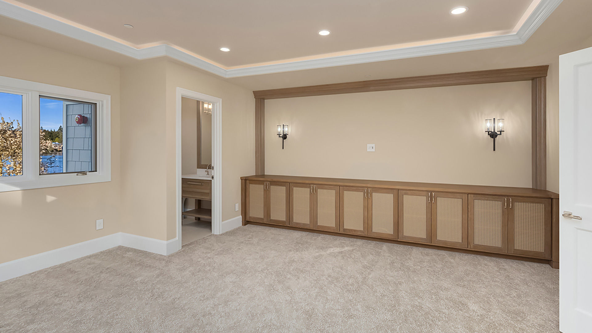 custom designed entertainment center by burke gibson llc without tv