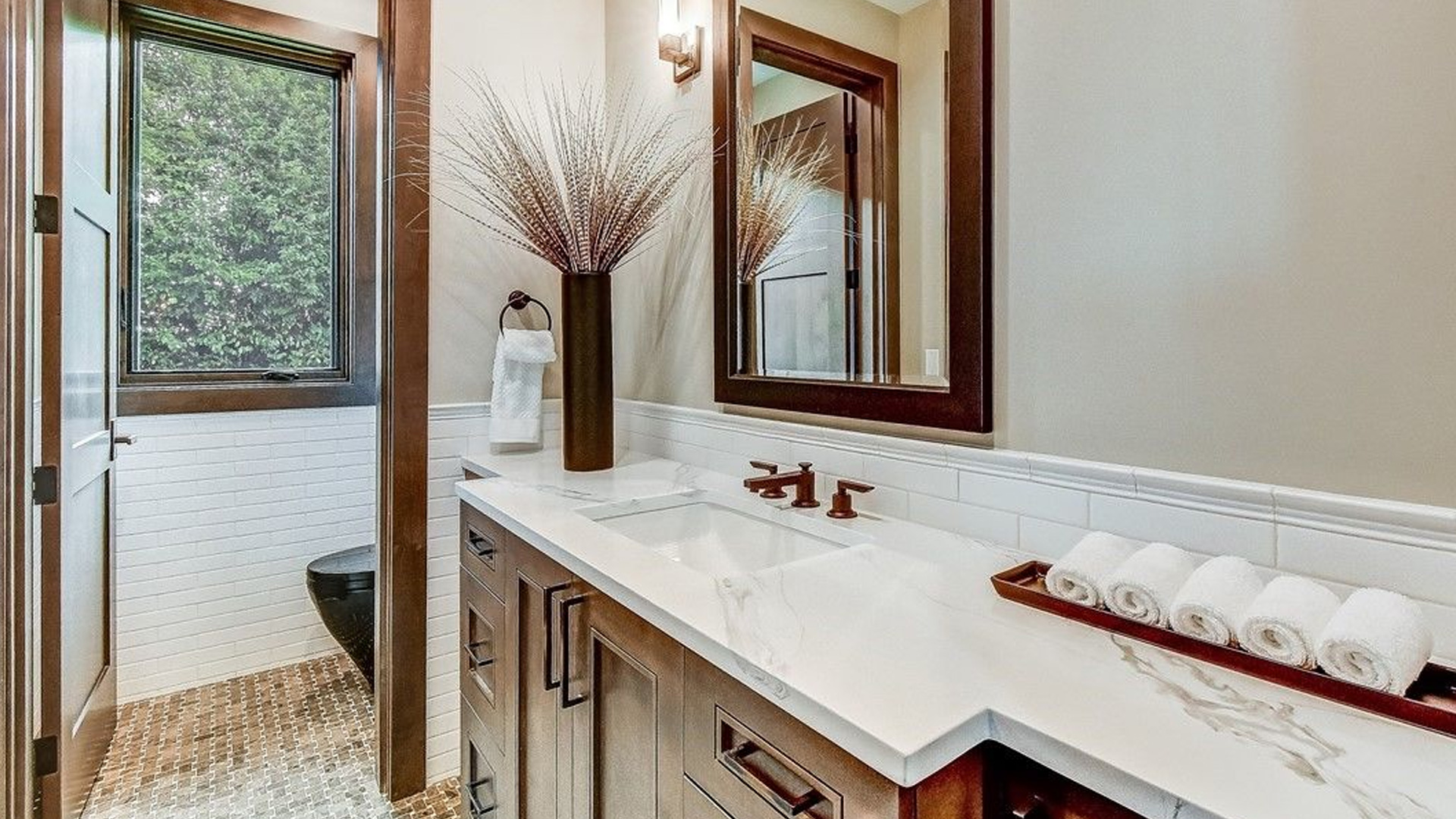 custom designed powder room by burke gibson llc