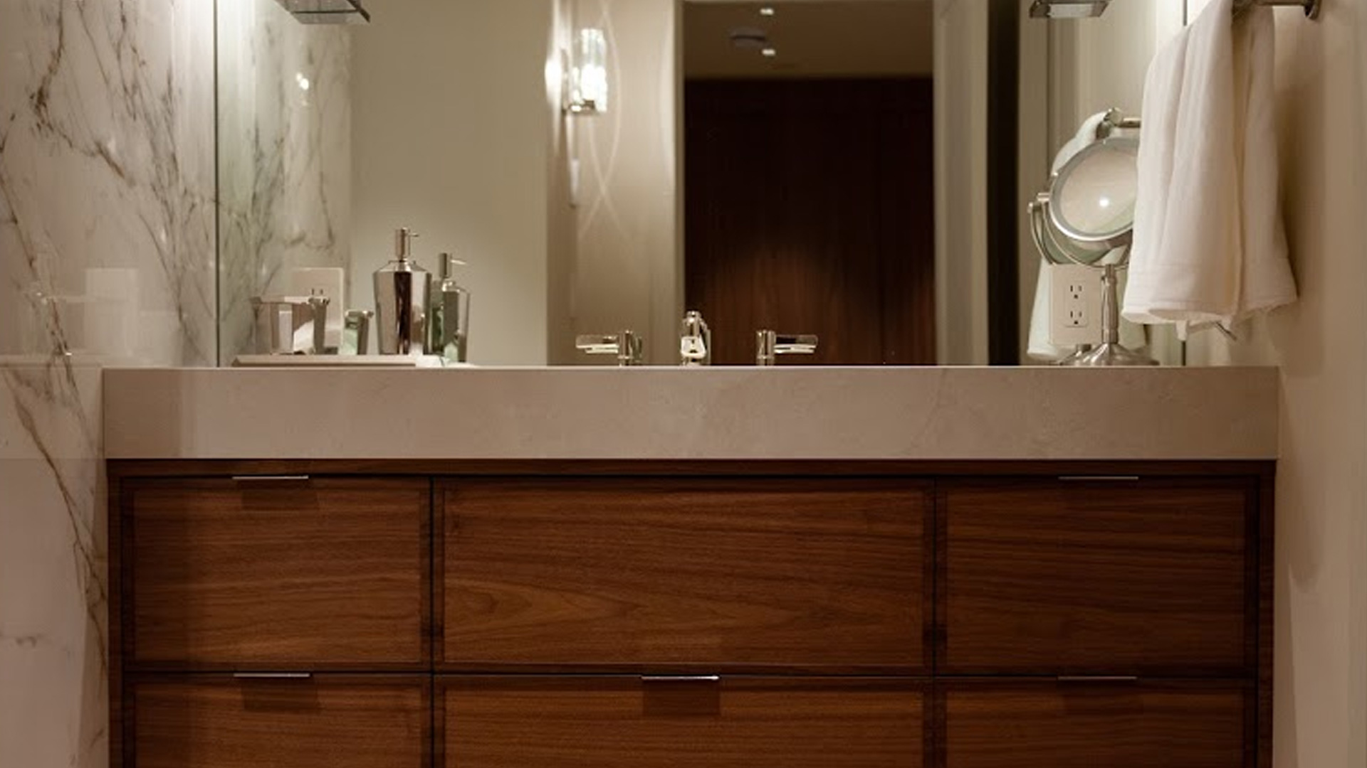 custom designed powder room by burke gibson llc and counter