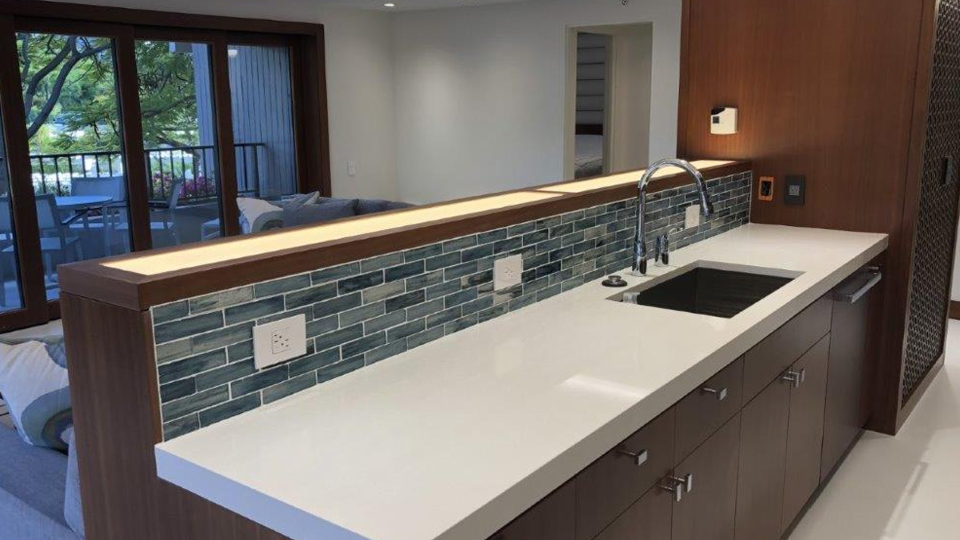 kitchen counter custom designed, fabricated and installed by burke gibson