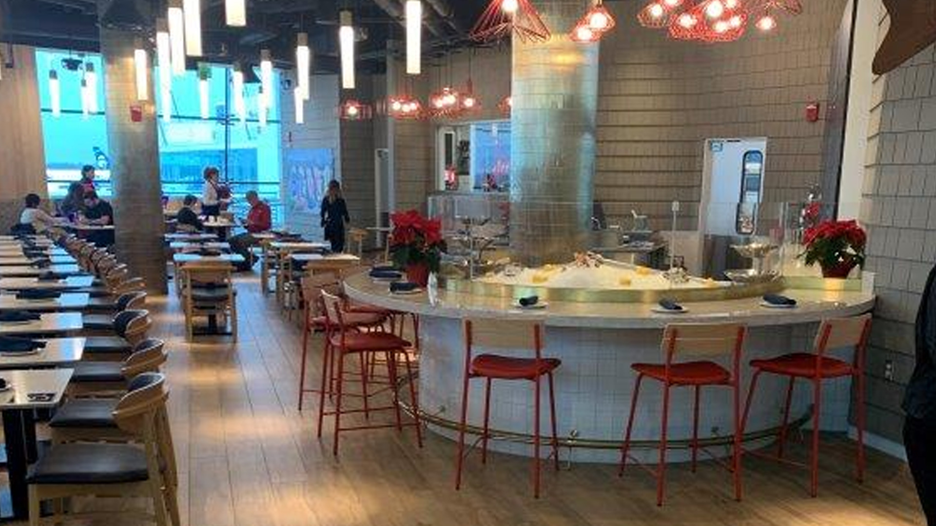 dining area in seatac airport fabricated and installed by burke gibson llc