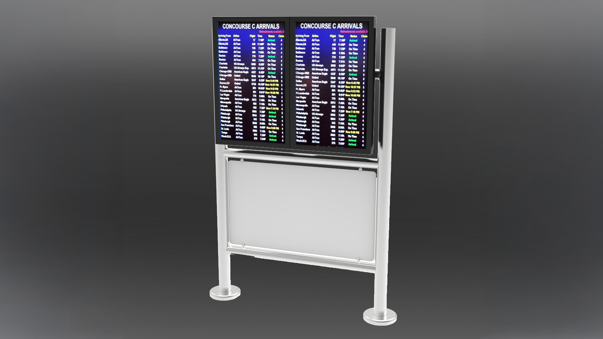 FIDS, GIDS and Monitor Mounts custom designed, fabricated and installed by burke gibson llc