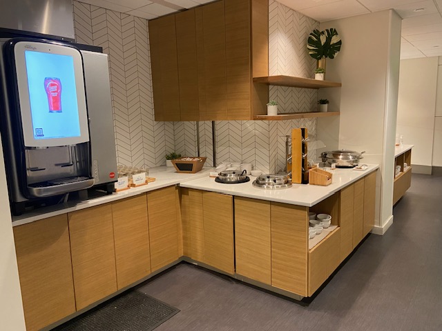Alaska Airlines Lounge at SeaTac international Airport - coffee stationk