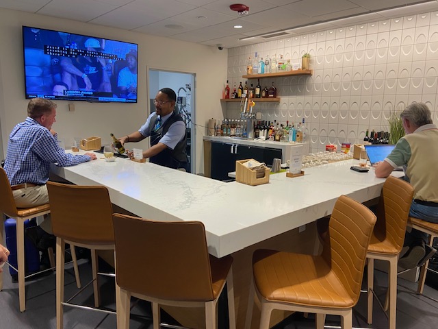 Alaska Airlines Lounge at SeaTac international Airport - counter