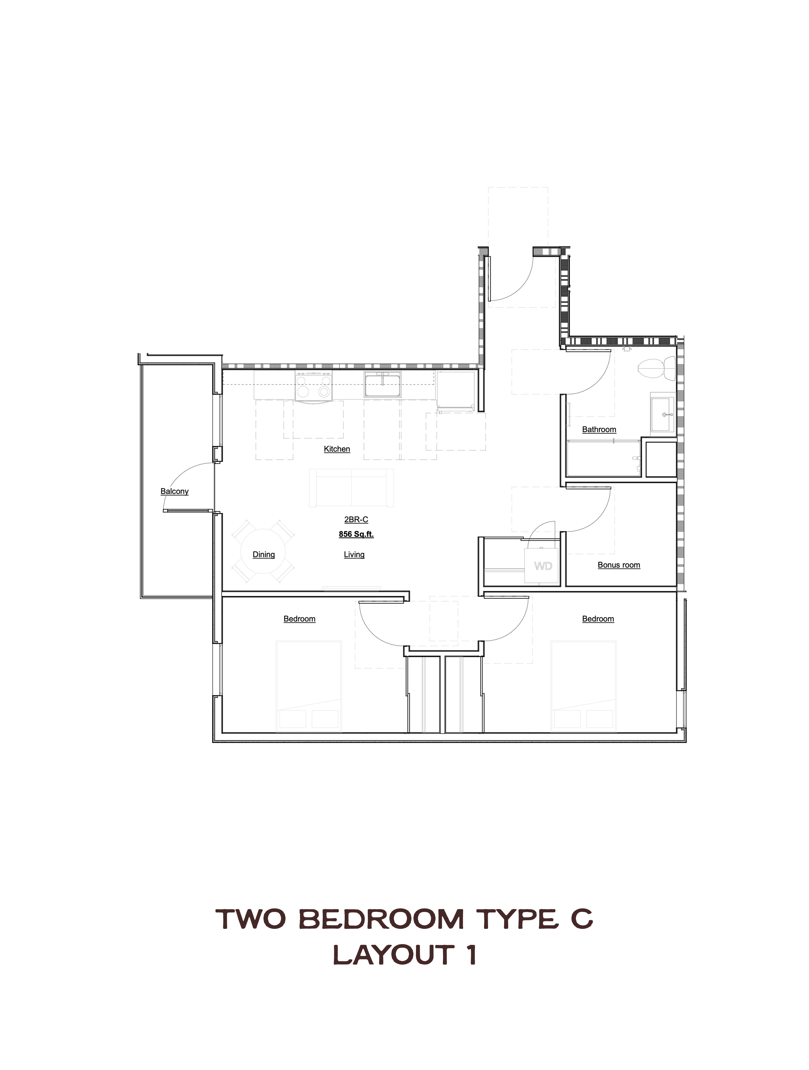 Two Bedroom Type C Layout 1
